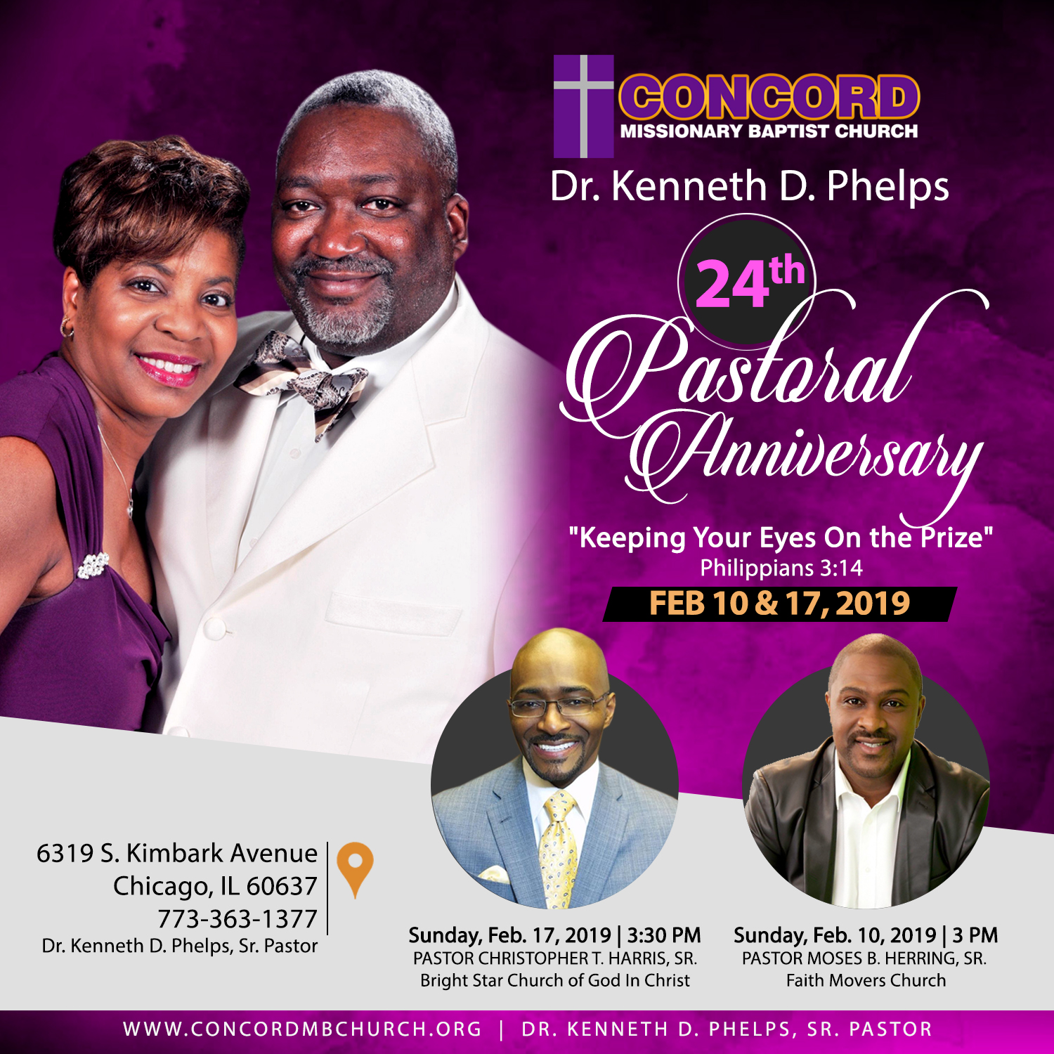 Happy 24th Year Pastoral Anniversary Dr Kenneth D Phelps Dr Kenneth Phelps 3925