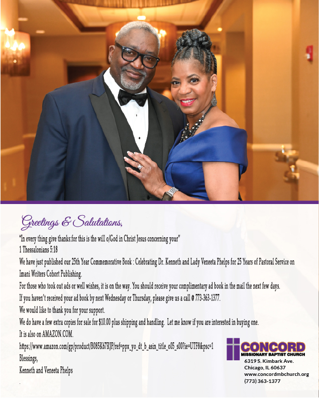 25th Year Commemorative Book February 2020 Celebrating Dr Kenneth And Lady Veneeta Phelps 5078