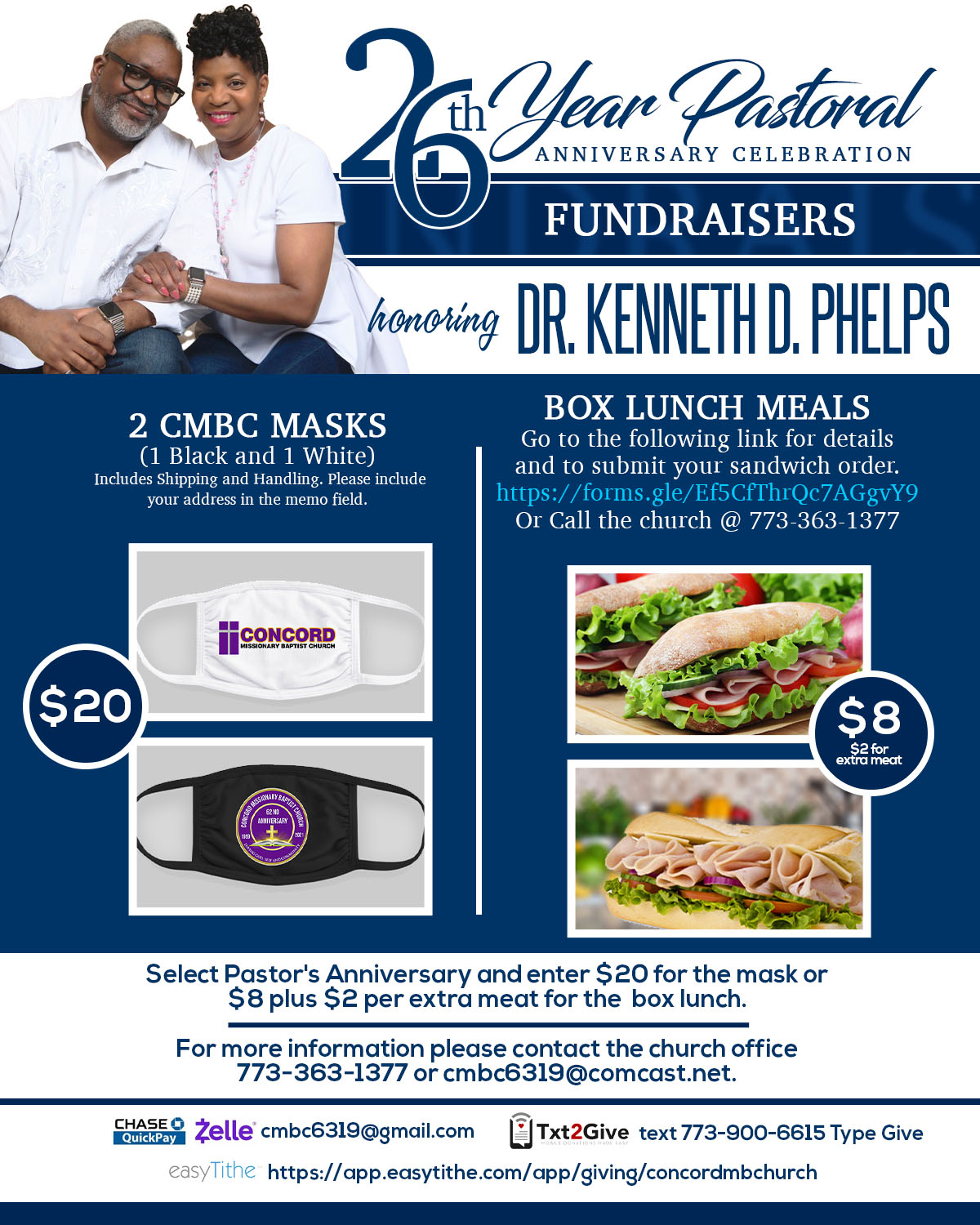 26th Year Pastoral Anniversary Celebration Fund Raisers For Dr Kenneth D Phelps Dr Kenneth 7376